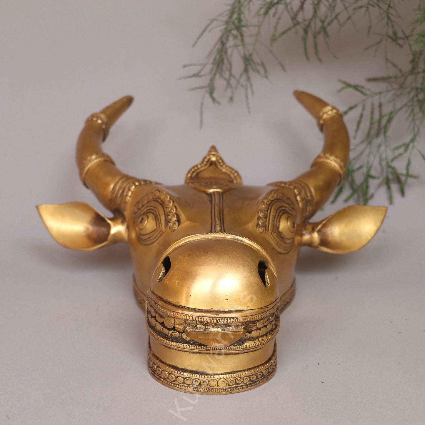 Decorative Brass Bull Mask Wall Hanging Accent