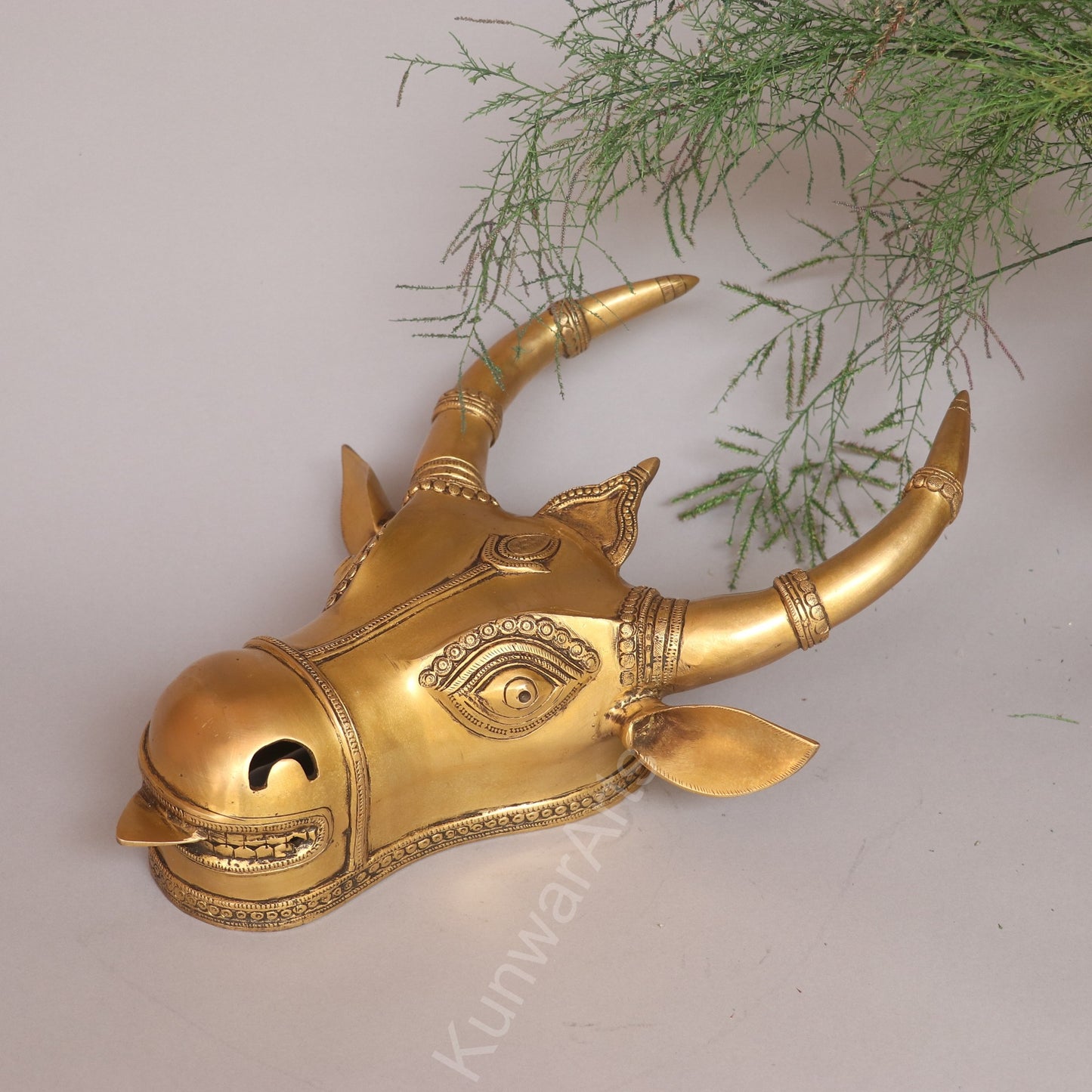 Decorative Brass Bull Mask Wall Hanging Accent