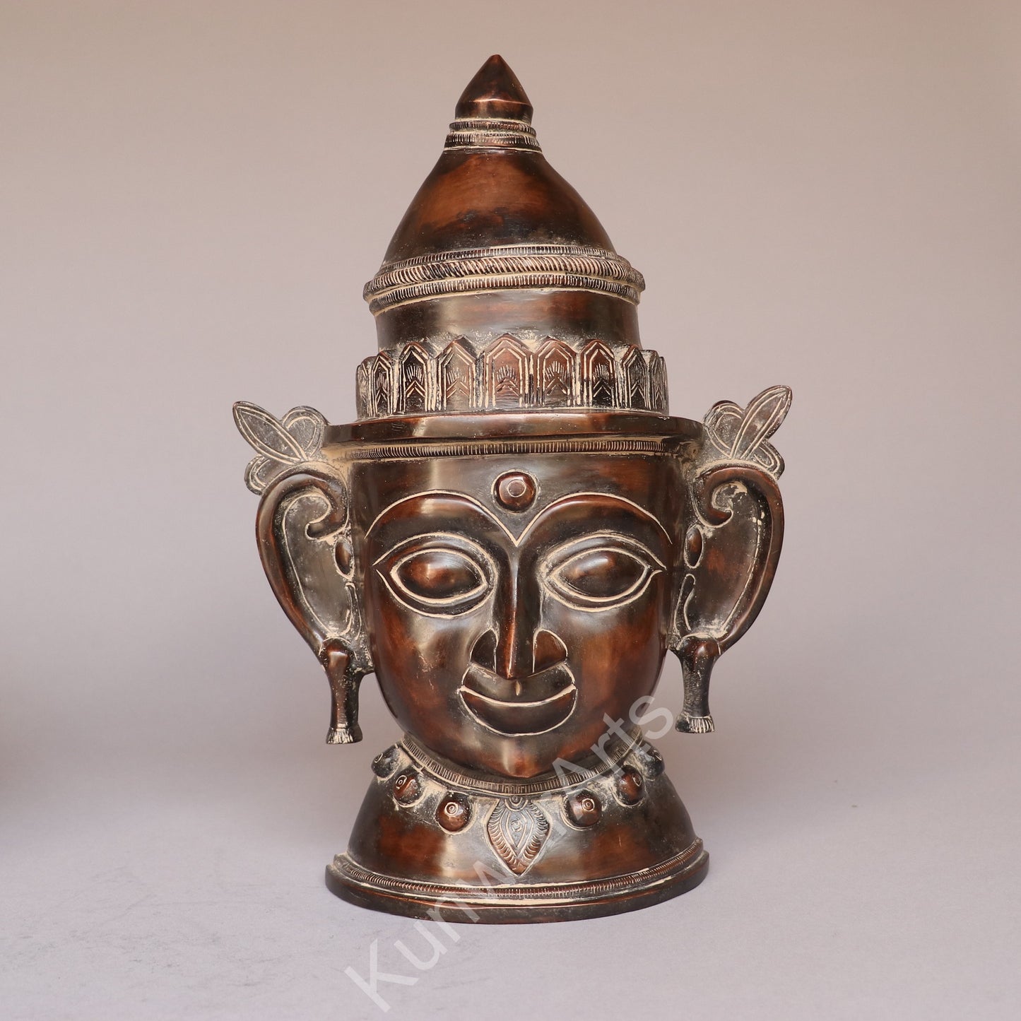 Brass Shiva Gauri Mukhlingam Face Mask 15"
