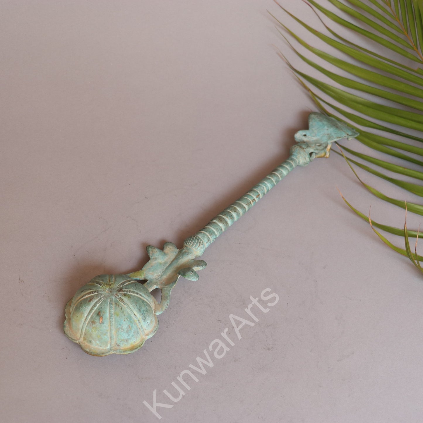 Brass Pooja Spoon (Panchpatra Achmani / Aarti Spoon) 46 cm