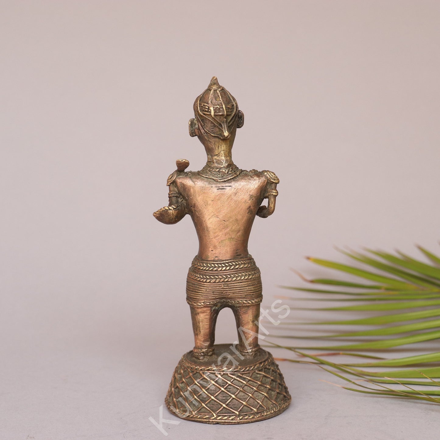 Brass Tribal Farmer Figurine