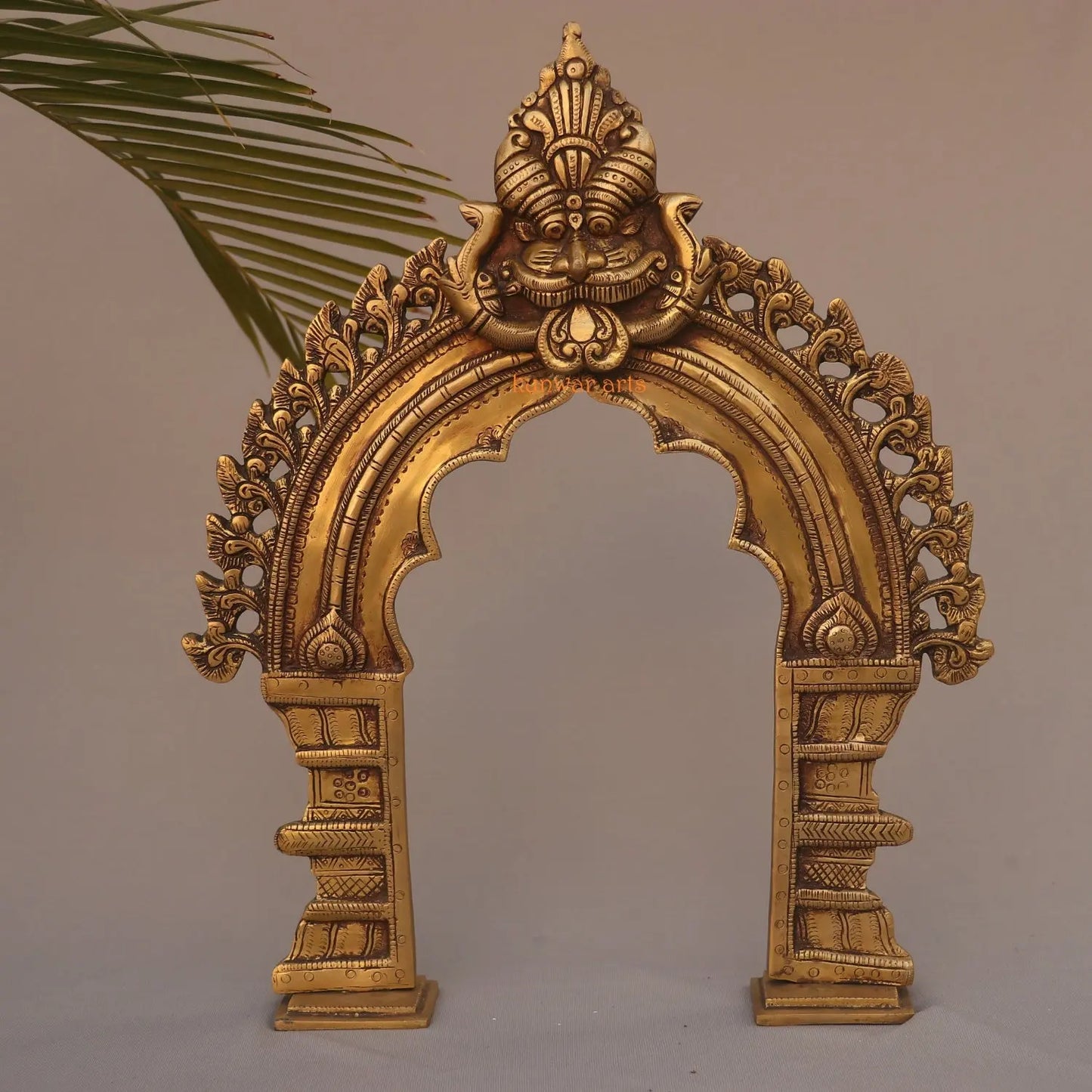Brass Decor Puja Temple With Prabhavali Small kunwar arts