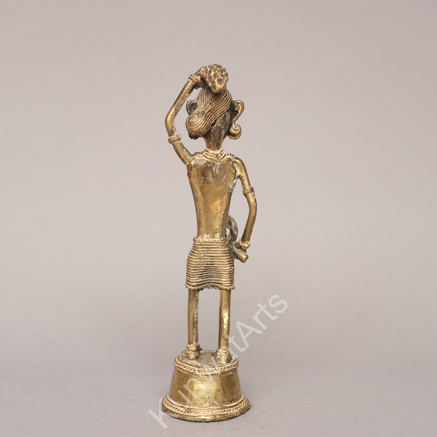 Tribal Dokra Woman Farmer Figurine