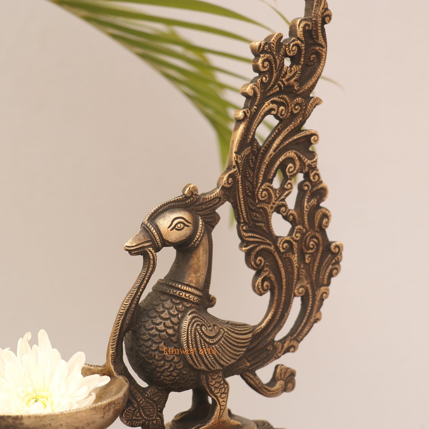 Brass Vintage Peacock Oil Lamp