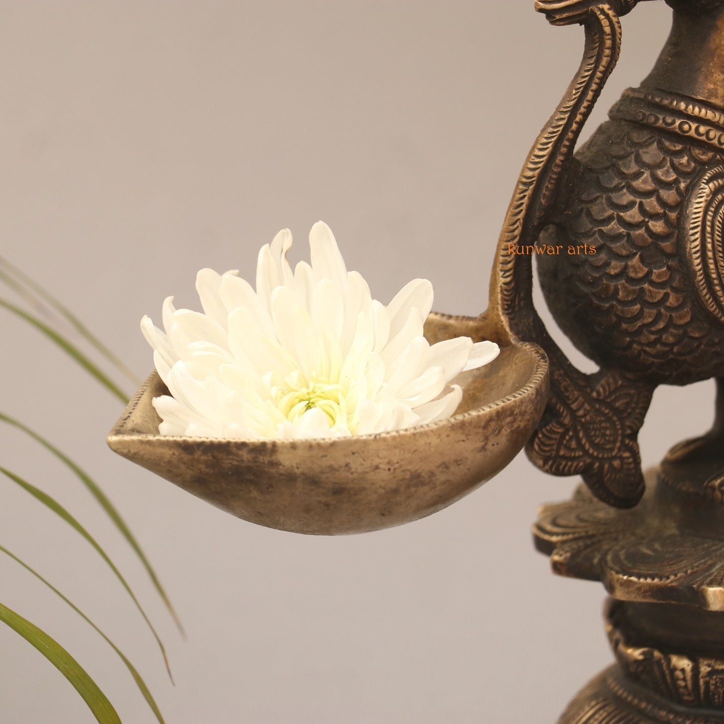 Brass Vintage Peacock Oil Lamp