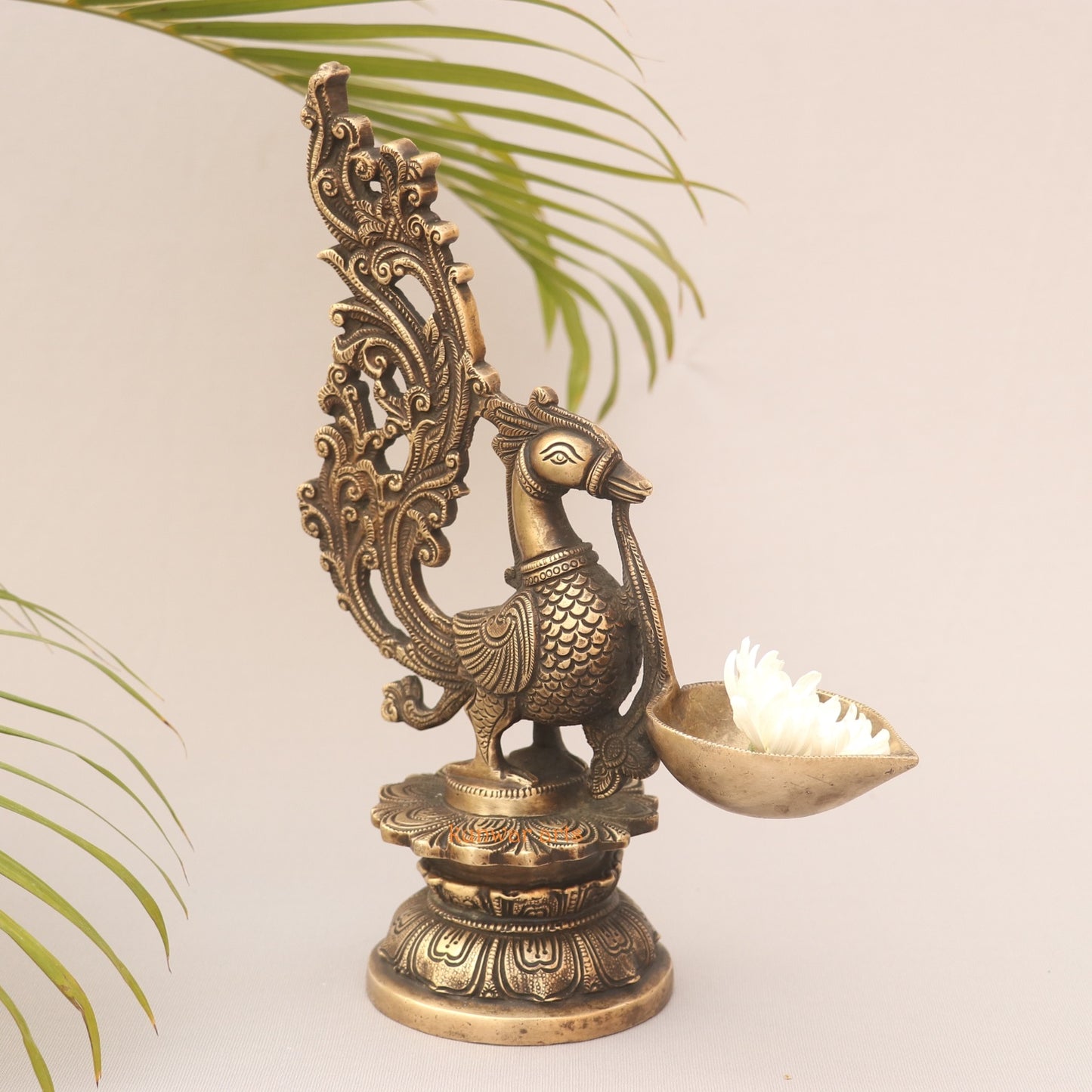 Brass Vintage Peacock Oil Lamp