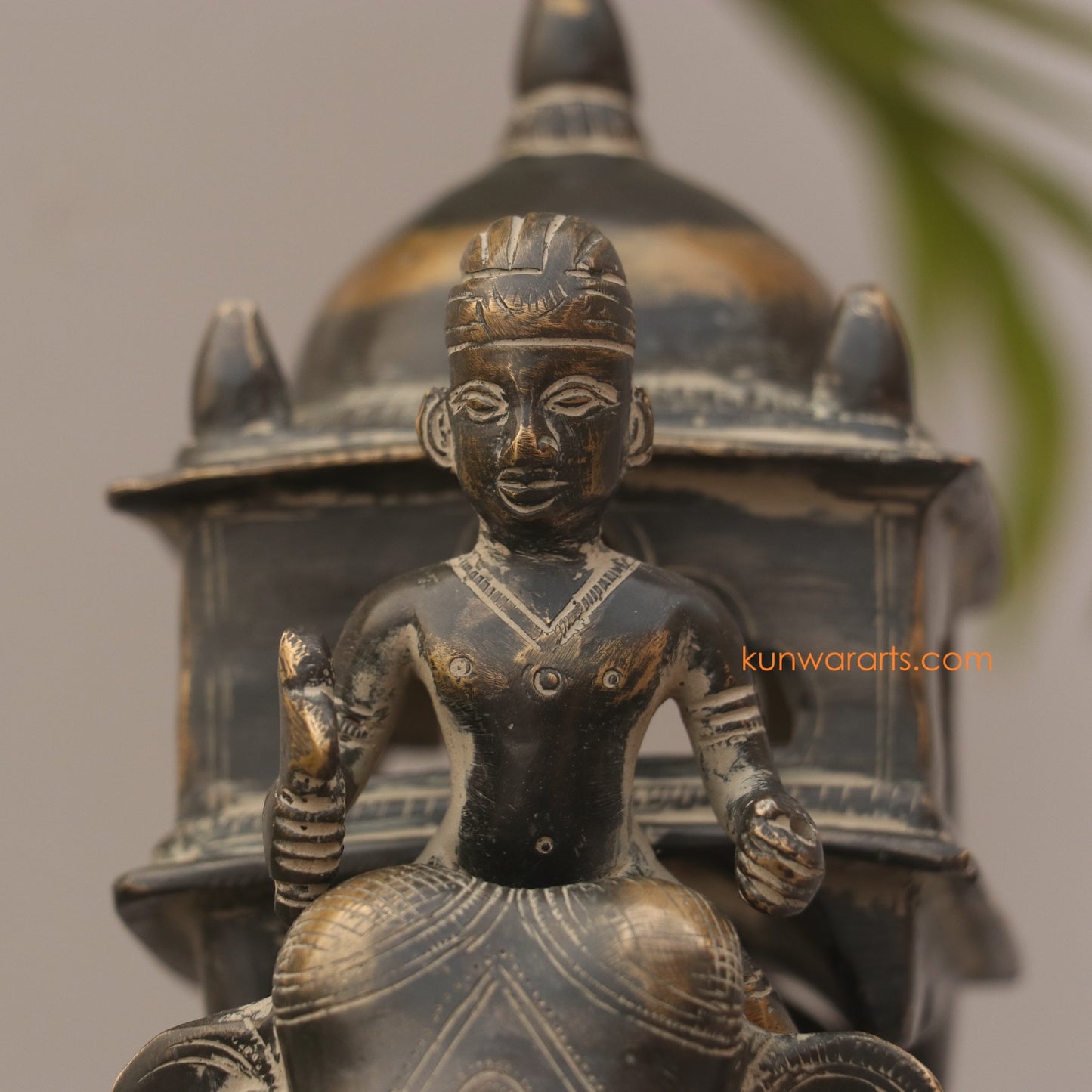 Brass Vintage Ambarvalia Elephant Rider Superfine Sculpture