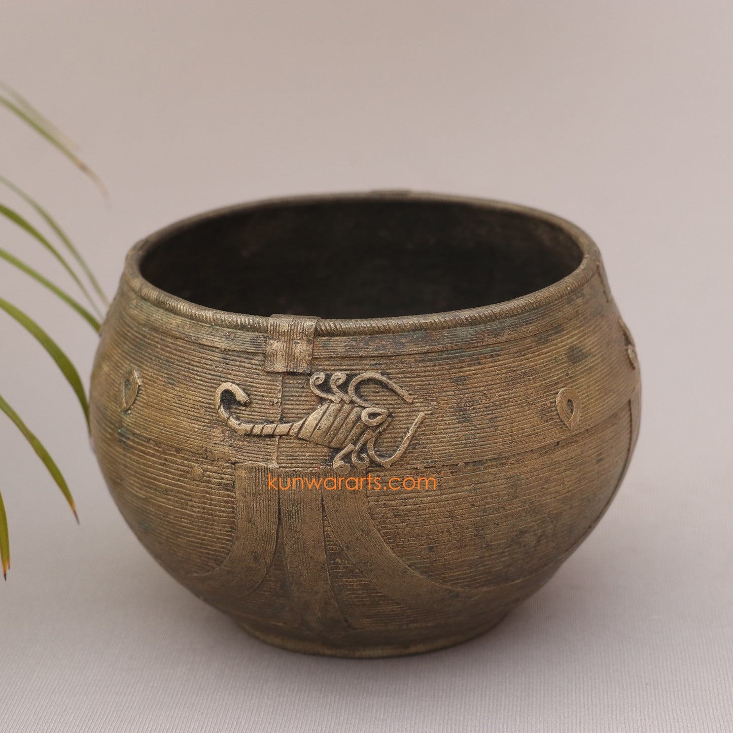 Brass Carved Vintage Measurement Bowl (Rice Bowl)