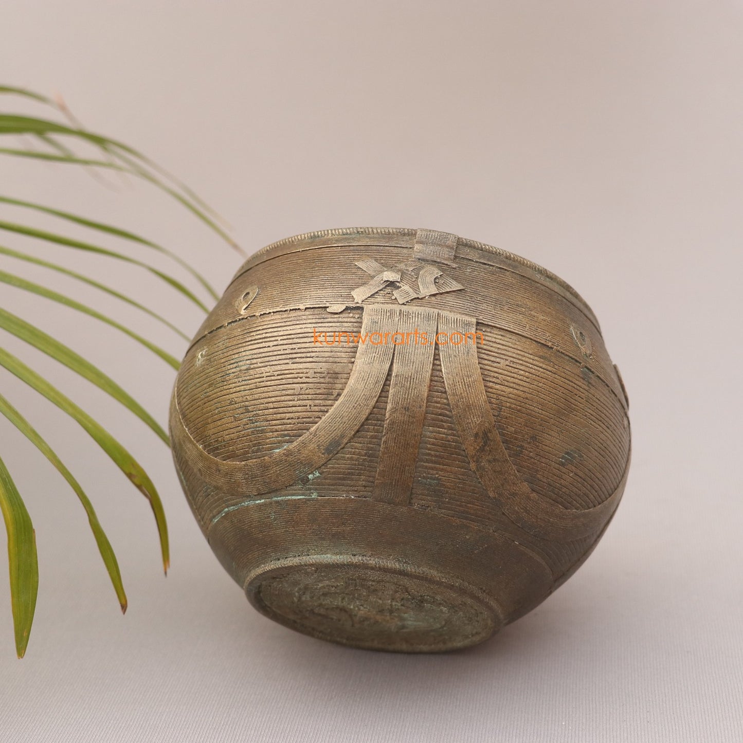 Brass Carved Vintage Measurement Bowl (Rice Bowl)