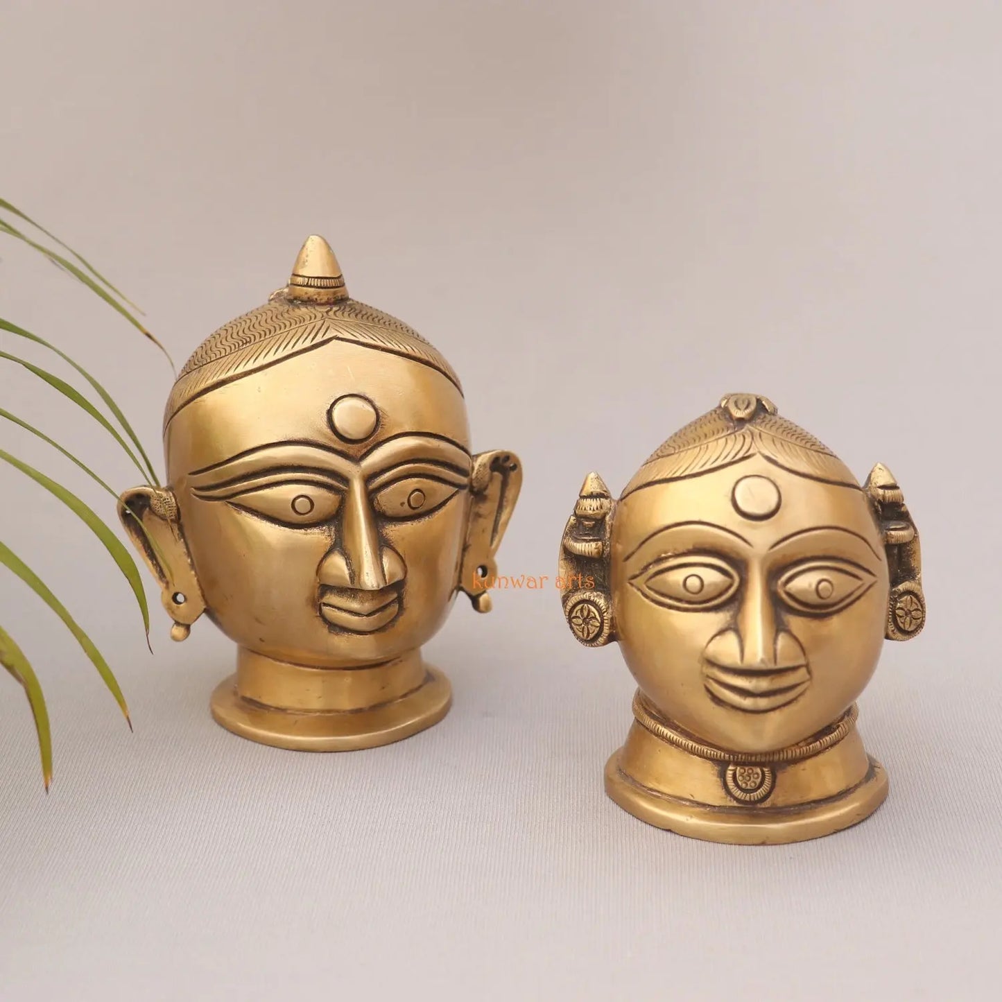 Superfine Brass Shiva Gauri Mukhlingam Head kunwar arts