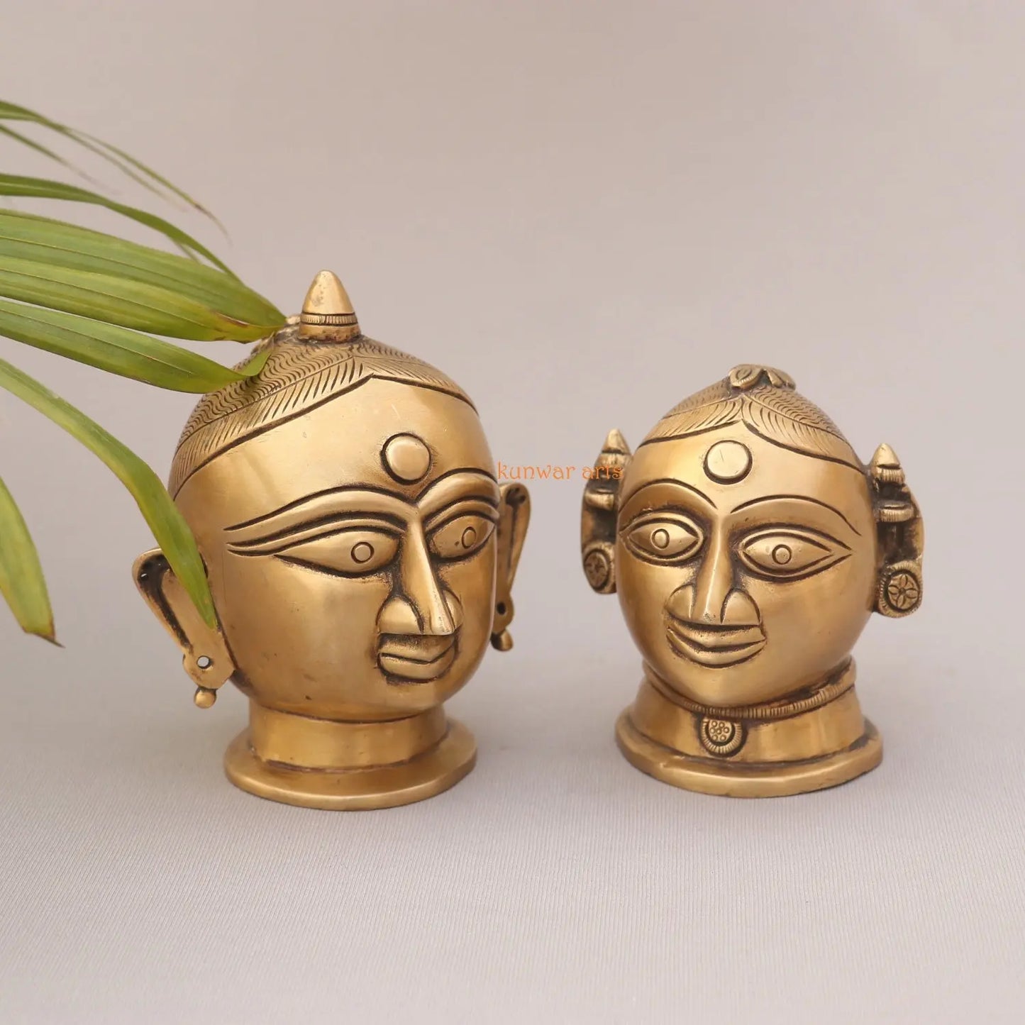 Superfine Brass Shiva Gauri Mukhlingam Head kunwar arts