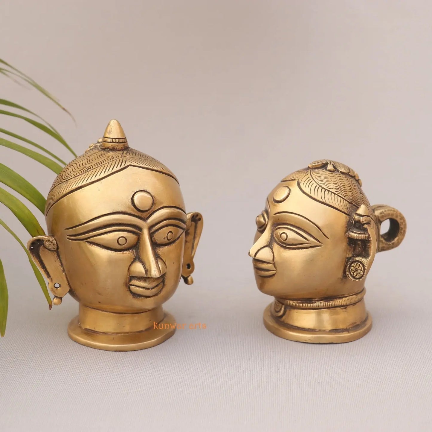 Superfine Brass Shiva Gauri Mukhlingam Head kunwar arts