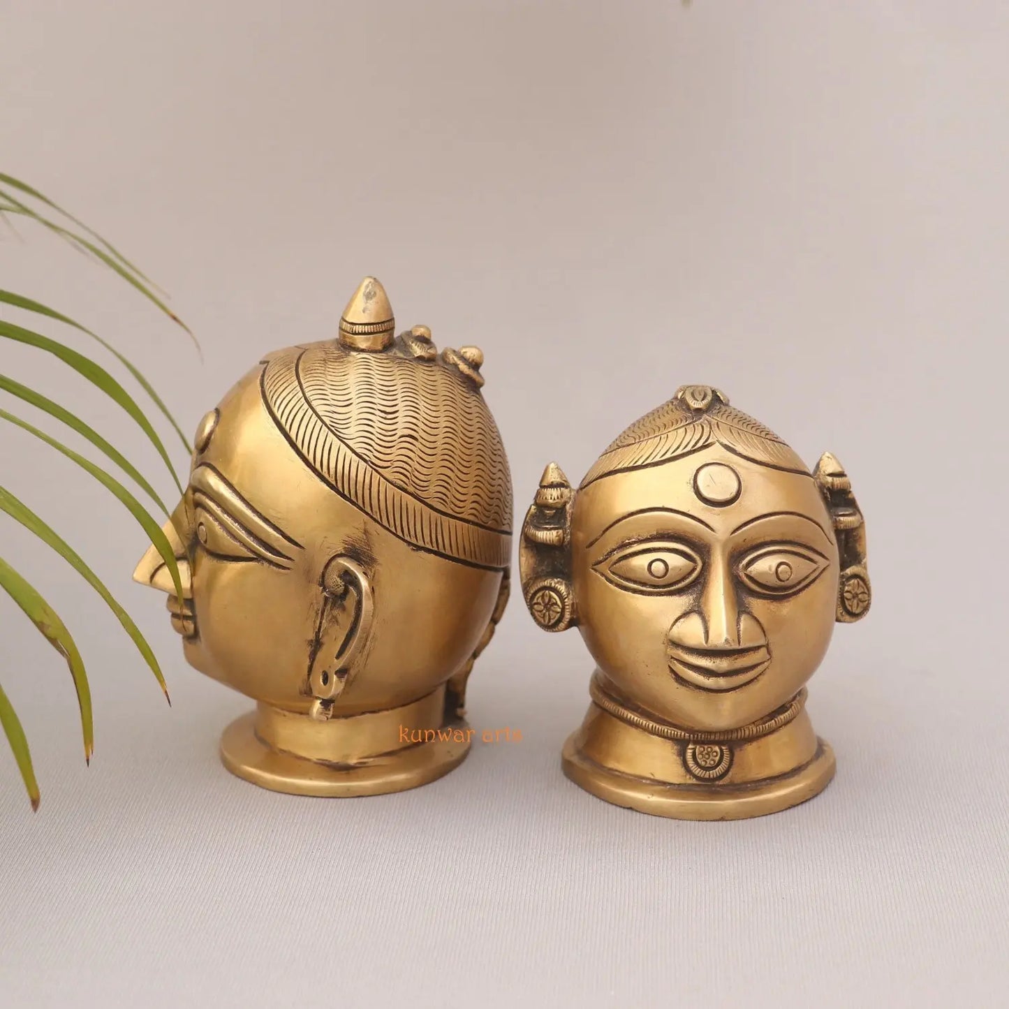 Superfine Brass Shiva Gauri Mukhlingam Head kunwar arts