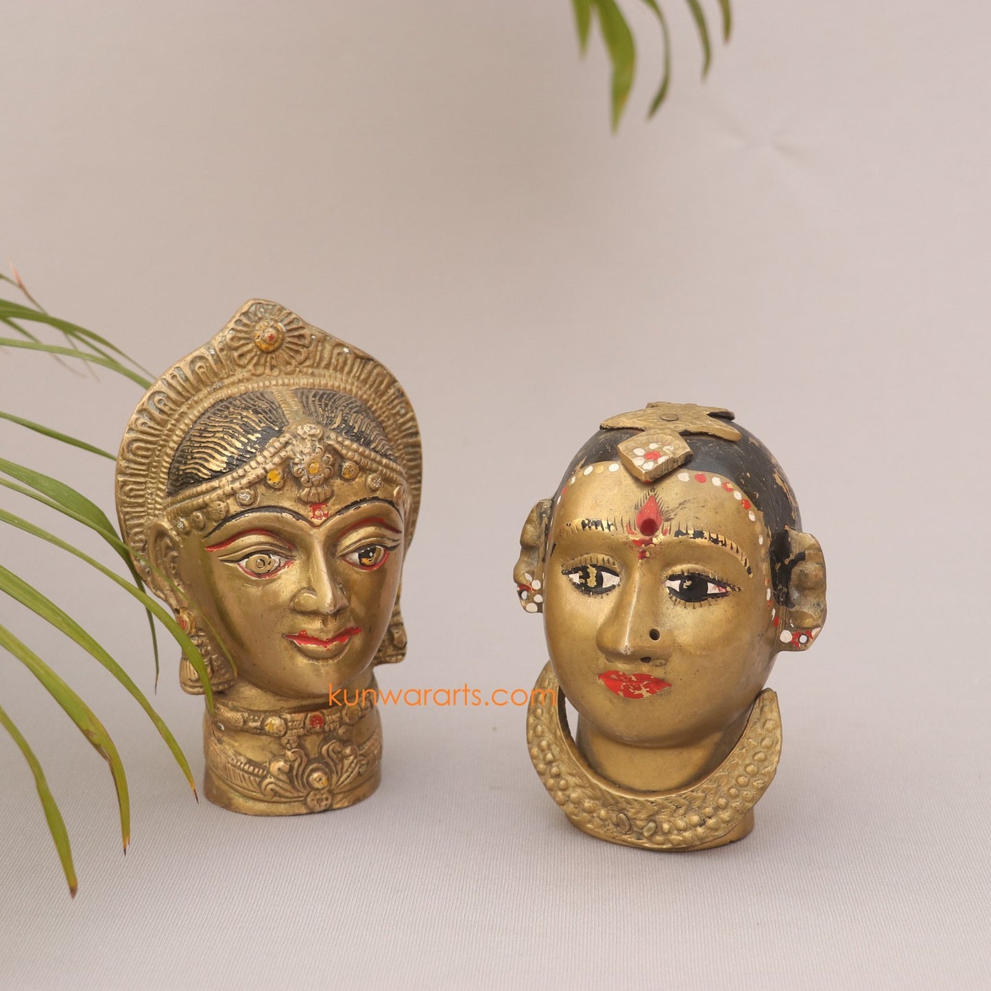 Brass Shiva Gauri Mukhlingam Head Table Décor