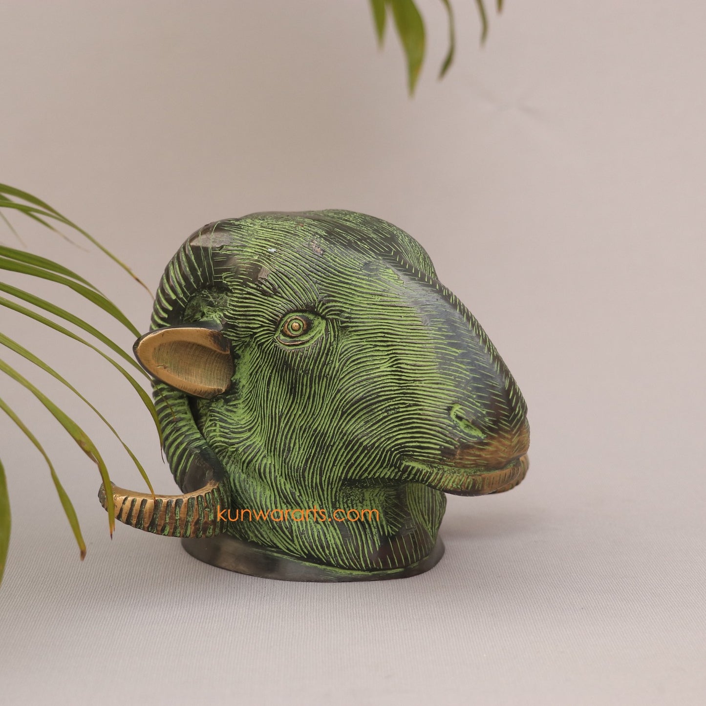 Brass Goat Head Corner Table Décor & Wall Hanging