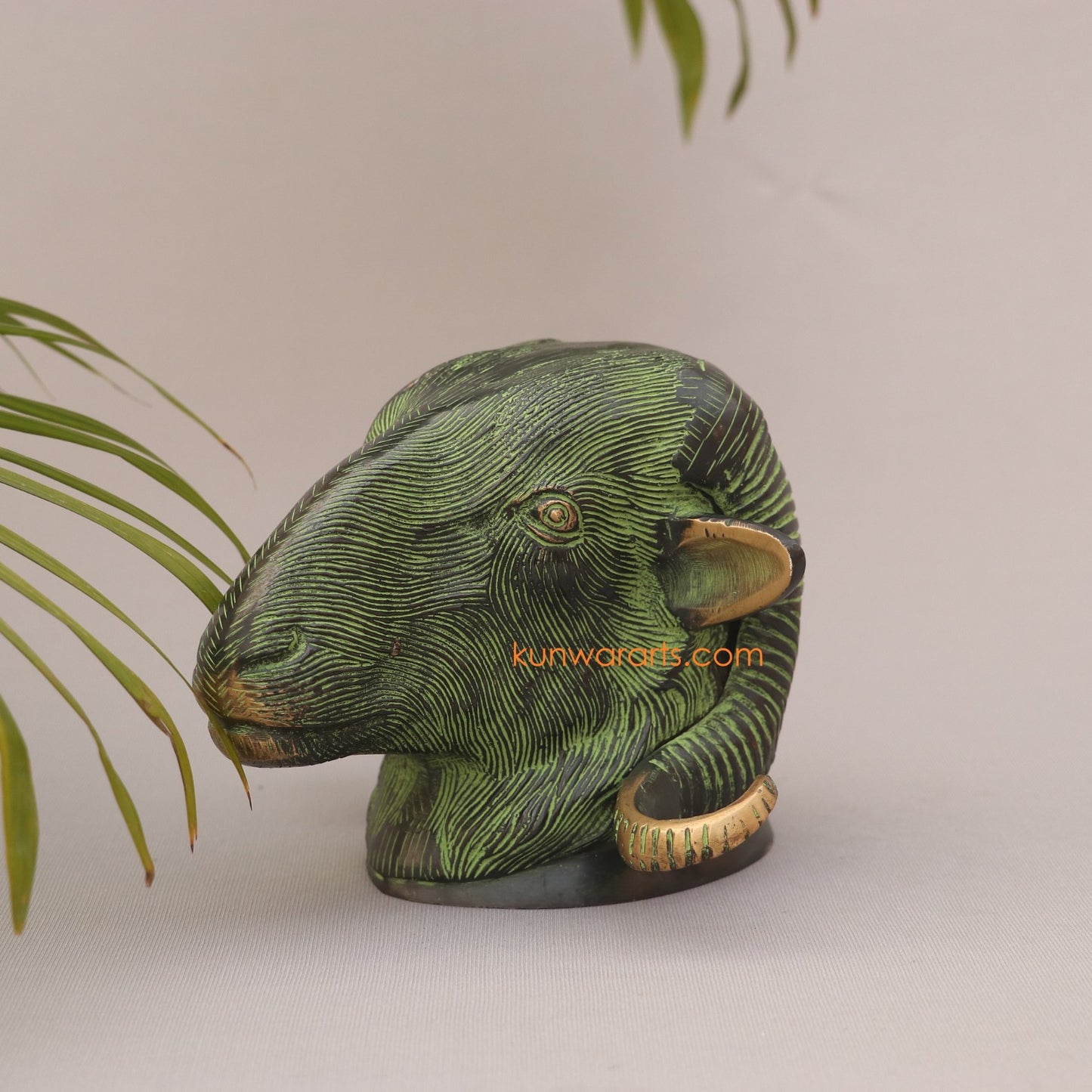 Brass Goat Head Corner Table Décor & Wall Hanging