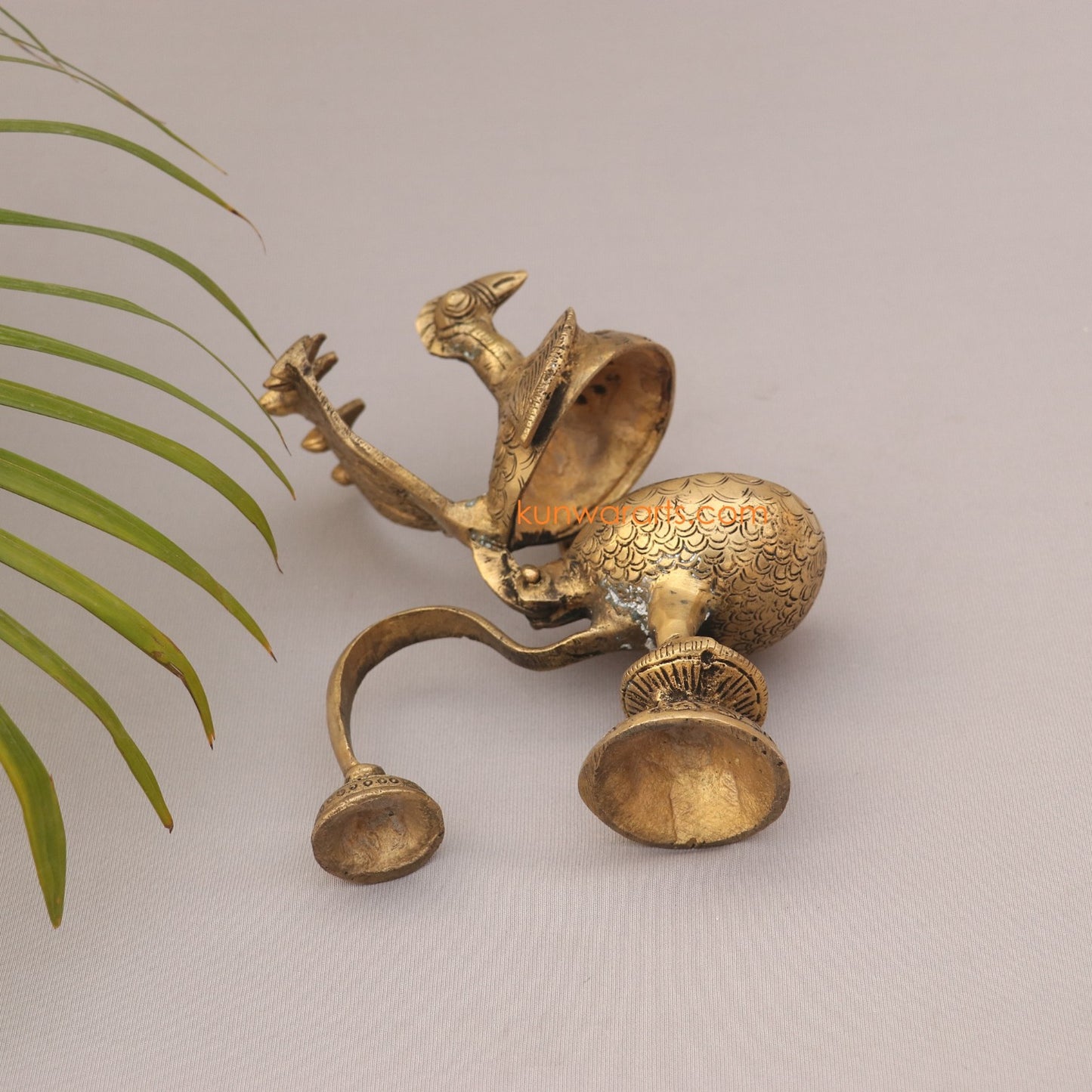 Brass Peacock Incense Burner Figurine