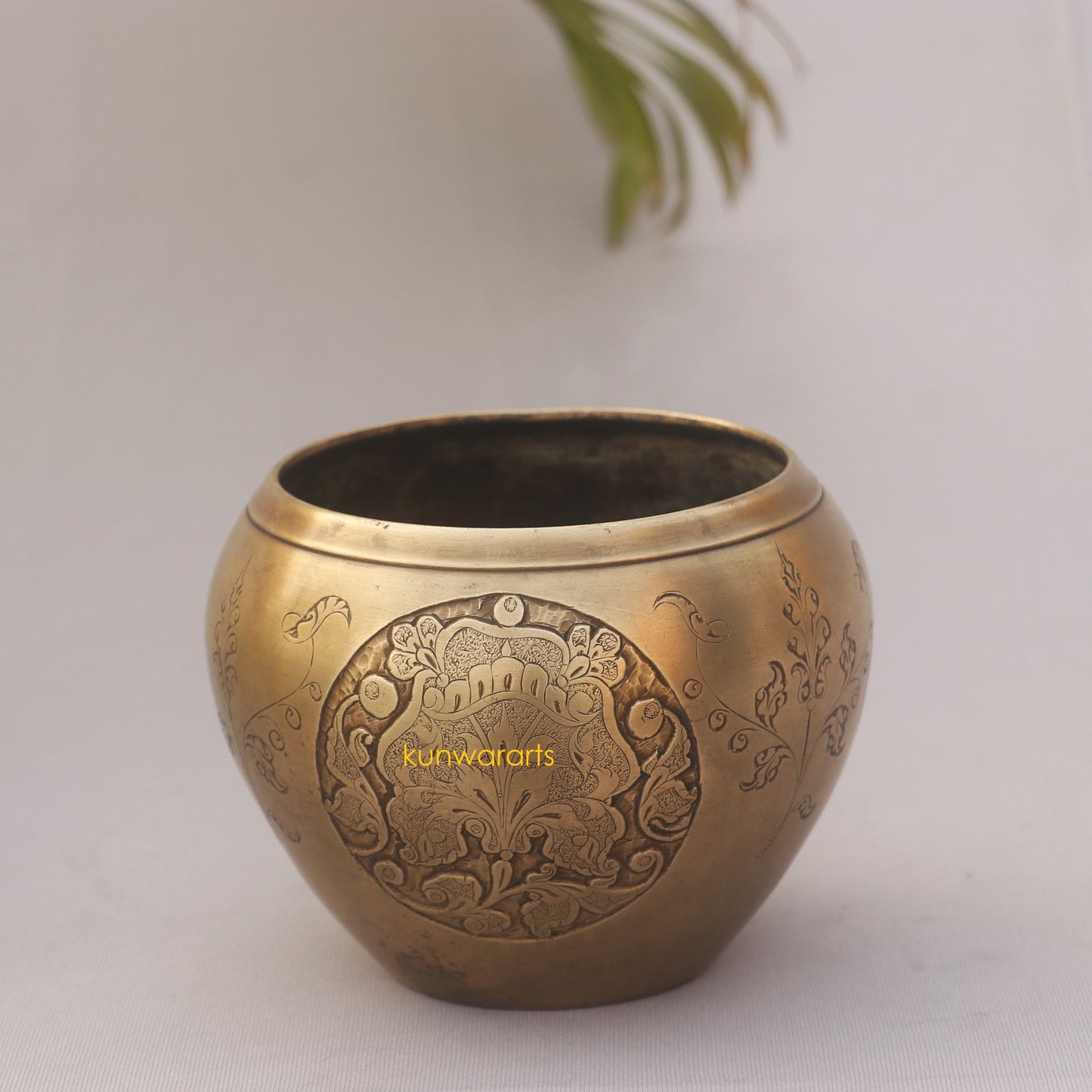 Brass Carving Decorative Vase 13 cm