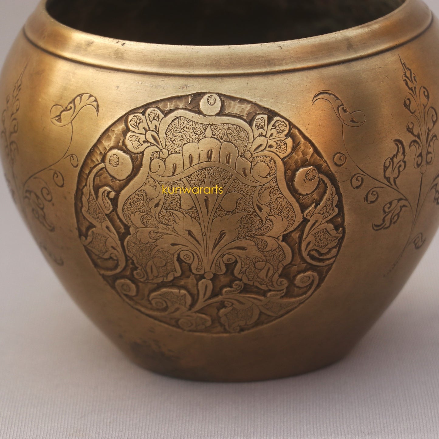 Brass Carving Decorative Vase 13 cm