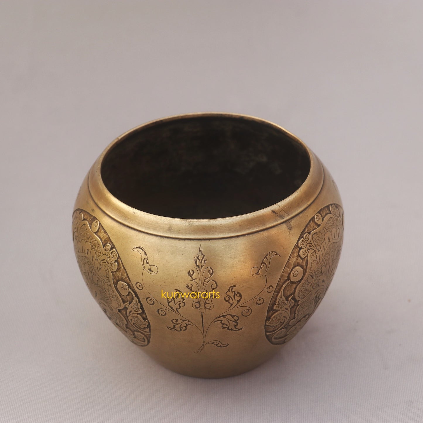 Brass Carving Decorative Vase 13 cm