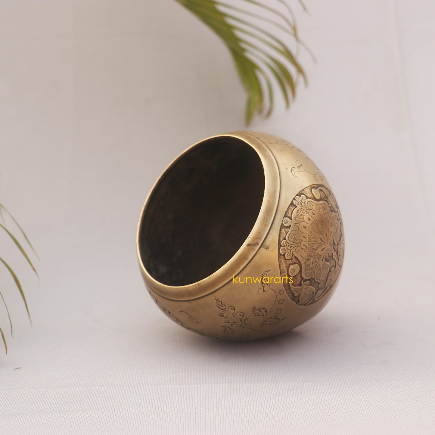 Brass Carving Decorative Vase 13 cm