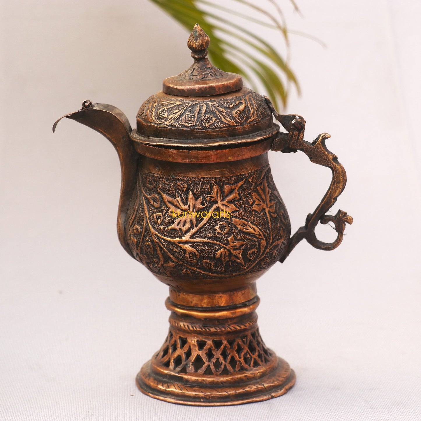 Small Copper Samavar With Tomb Floral Design