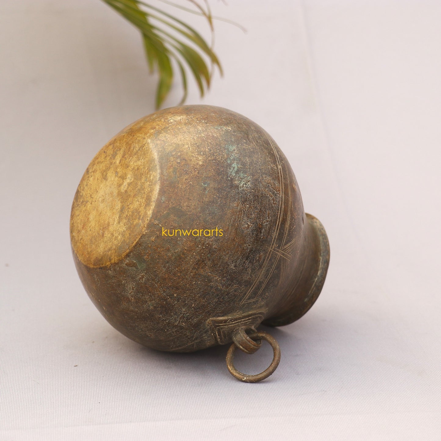 Brass Carved Vintage Measurement Bowl 18cm