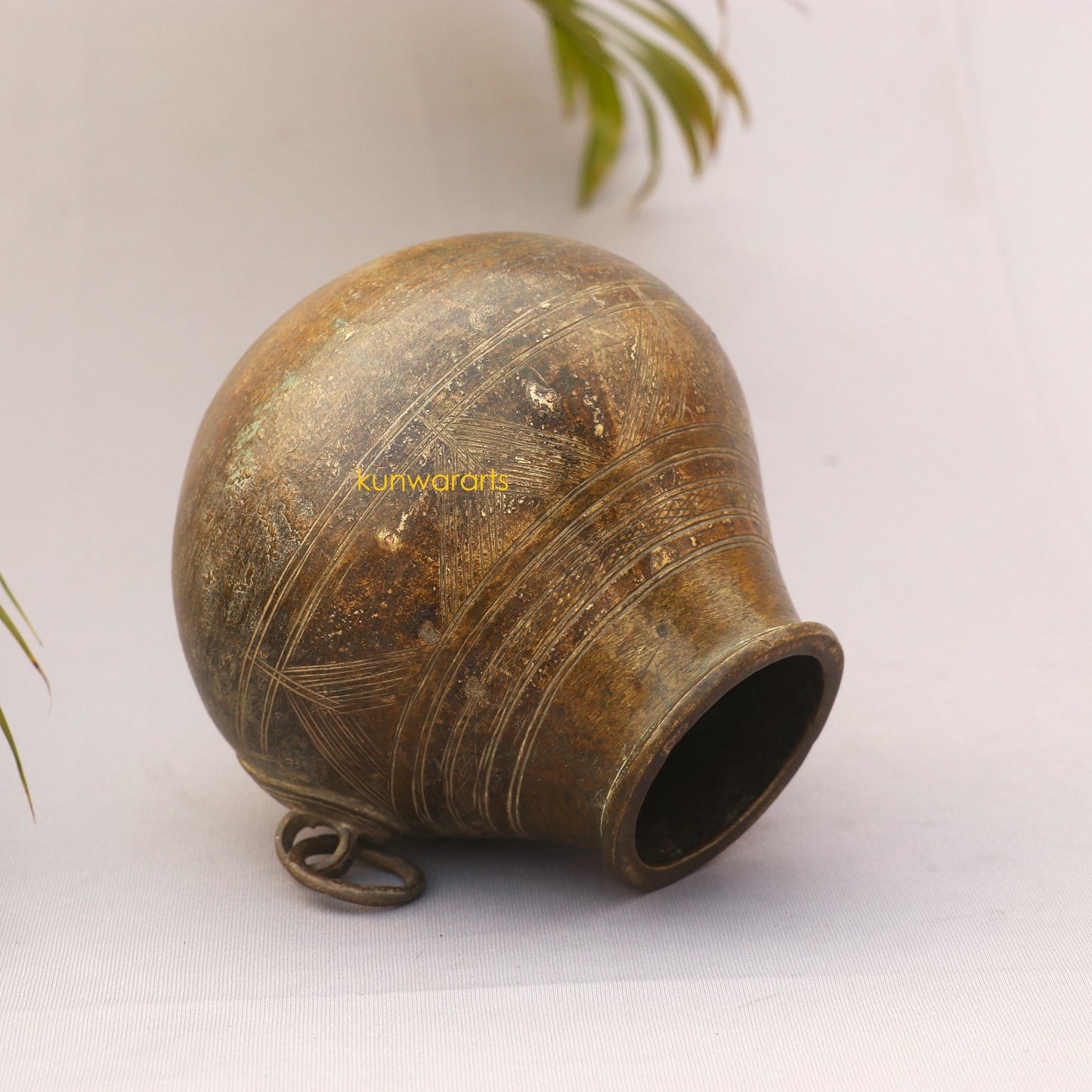 Brass Carved Vintage Measurement Bowl 18cm