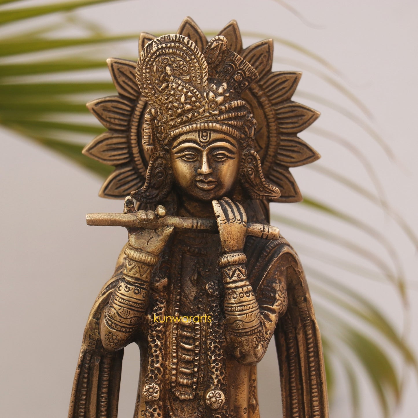 Brass Vintage Lord Krishna Idol 32 cm