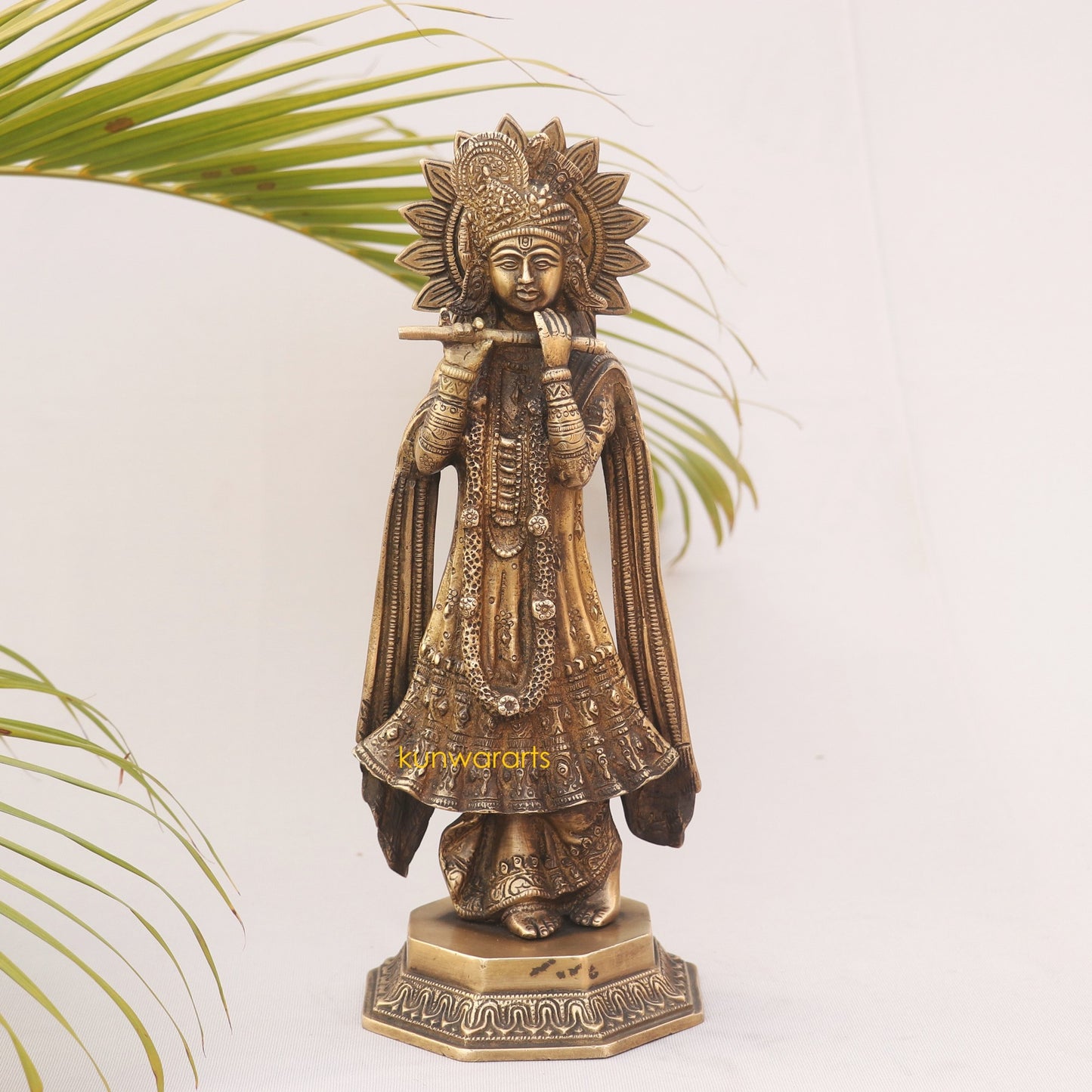Brass Vintage Lord Krishna Idol 32 cm
