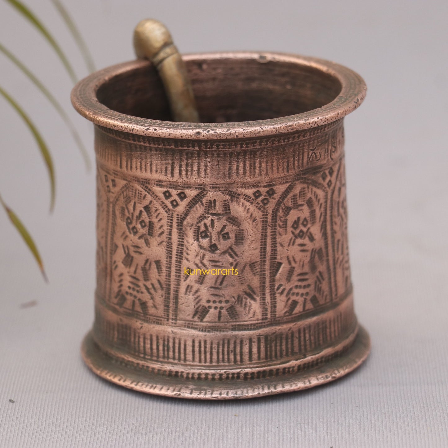 Copper Vintage Panjpathar (Pooja Article) - kunwararts