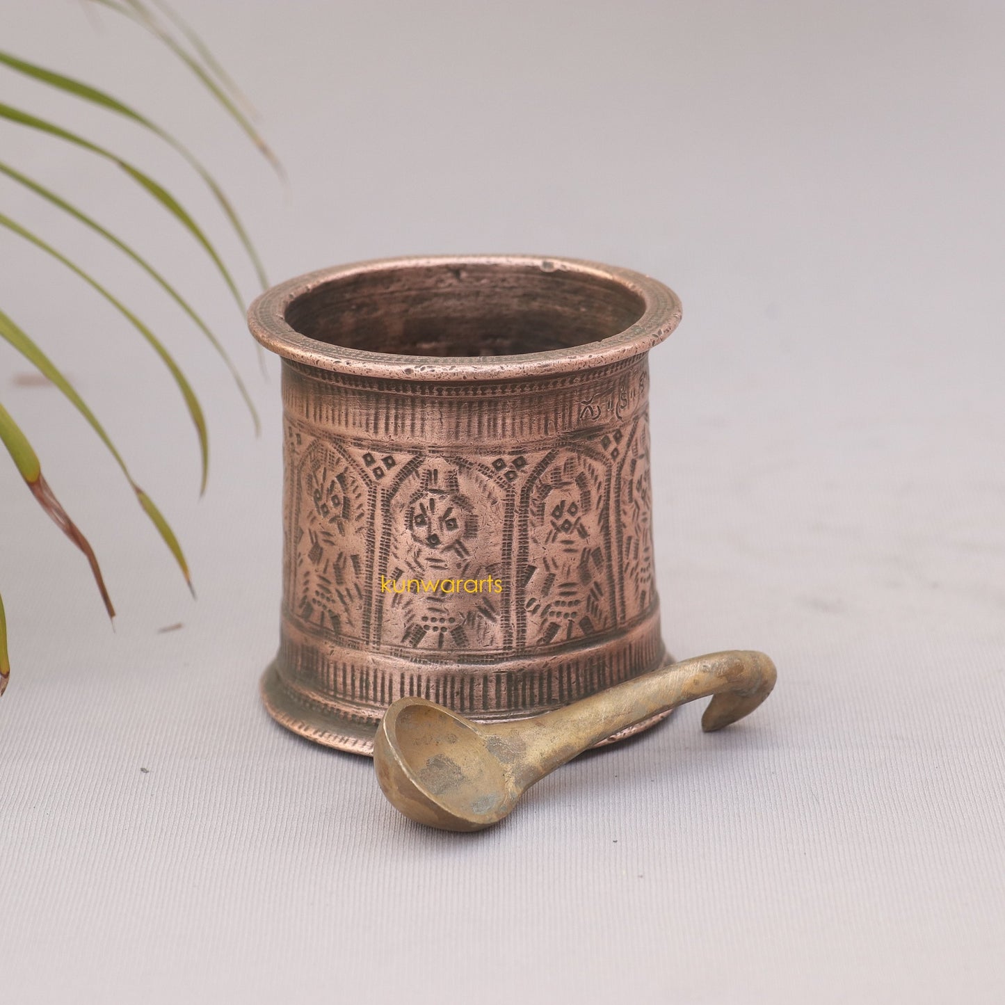 Copper Vintage Panjpathar (Pooja Article) - kunwararts