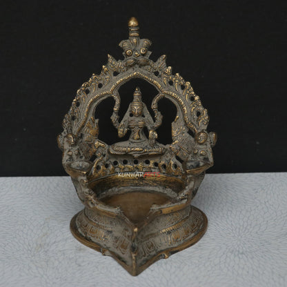 Lakshmi Diya Oil Lamp Brass Décor Figurine