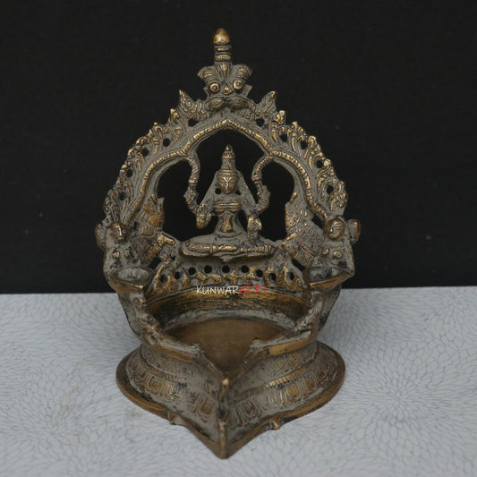 Lakshmi Diya Oil Lamp Brass Décor Figurine