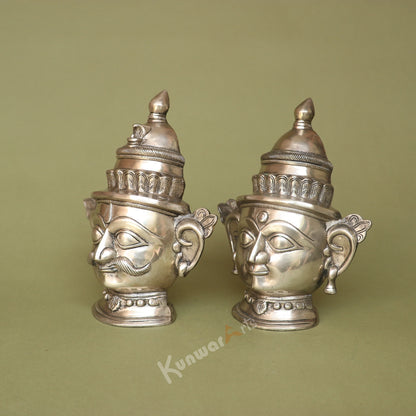 Brass Shiva Gauri Mukhlingam Face Mask 23 cm