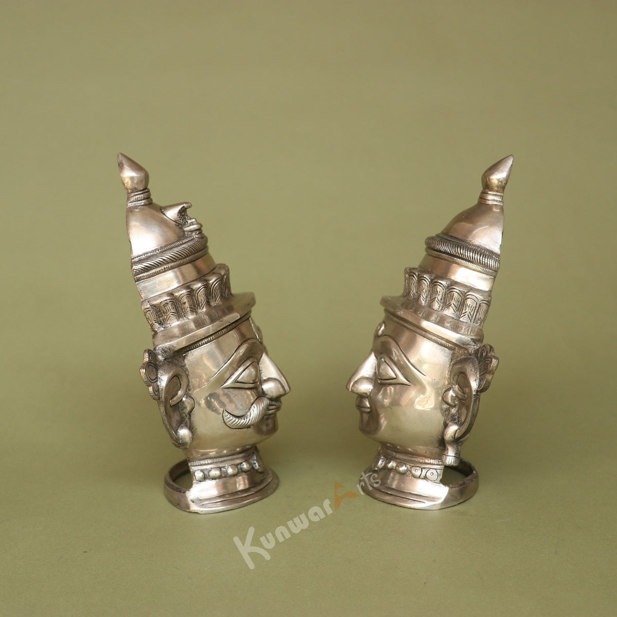 Brass Shiva Gauri Mukhlingam Face Mask 23 cm