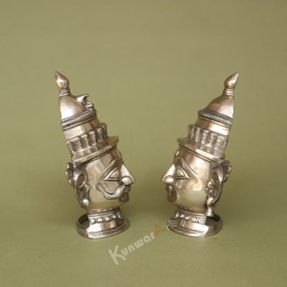 Brass Shiva Gauri Mukhlingam Face Mask 23 cm
