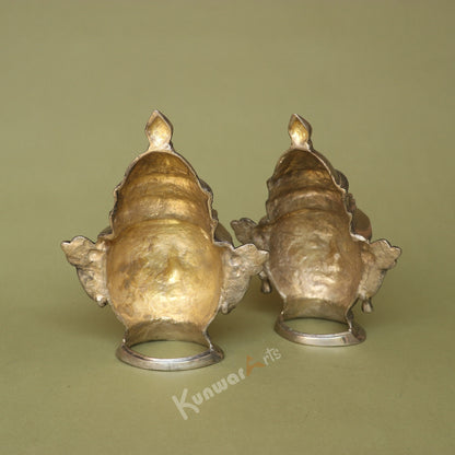 Brass Shiva Gauri Mukhlingam Face Mask 23 cm