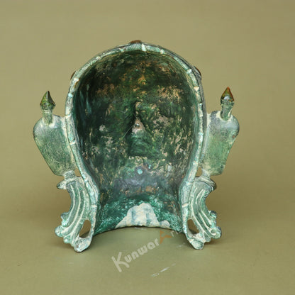 Brass Goddess Parvati Face Mask Table Décor