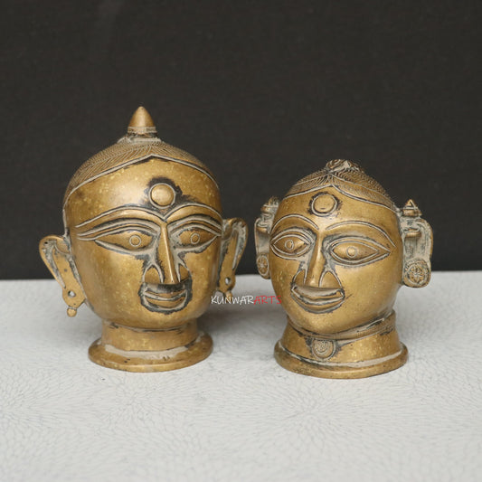 Brass Shiva Gauri Mukhlingam Head