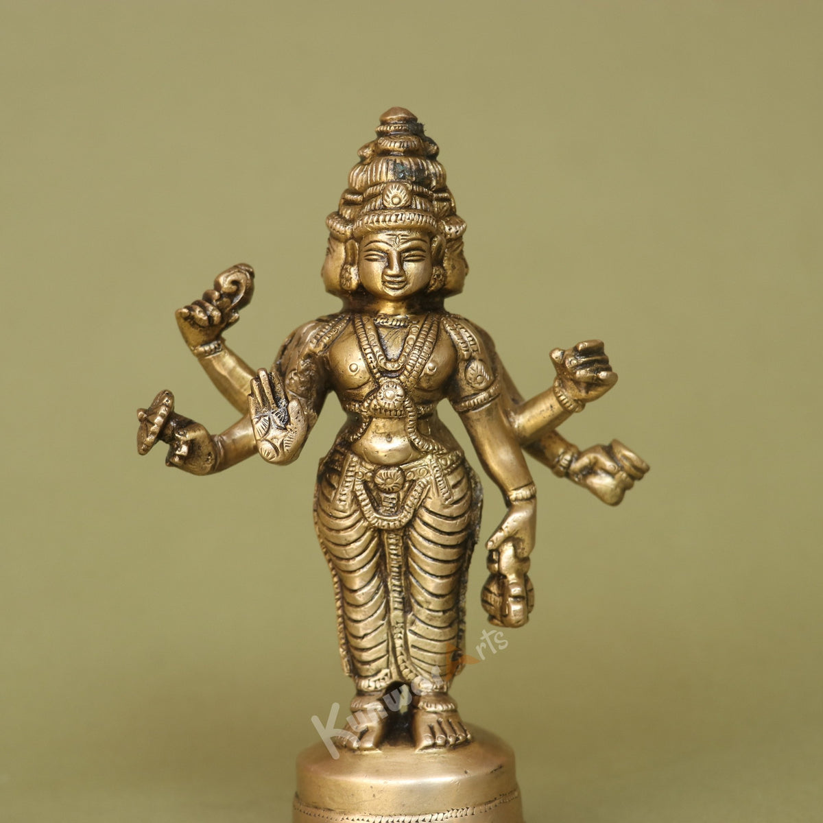 Brass Multi-Armed Hindu Deity Idol