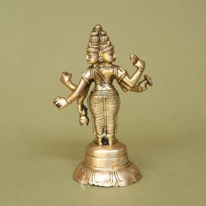 Brass Multi-Armed Hindu Deity Idol