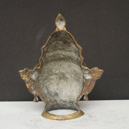 9.5" Brass Shiva Gauri Mukhlingam Face Mask