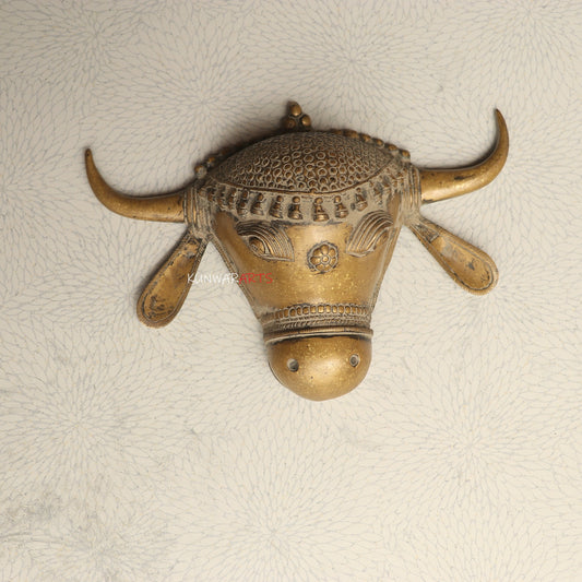 Décor Brass Bull Mask Wall Hanging