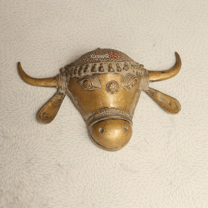 Décor Brass Bull Mask Wall Hanging