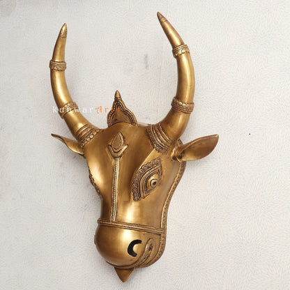 Decorative Brass Bull Mask Wall Hanging Accent
