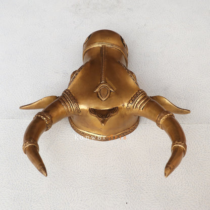 Decorative Brass Bull Mask Wall Hanging Accent