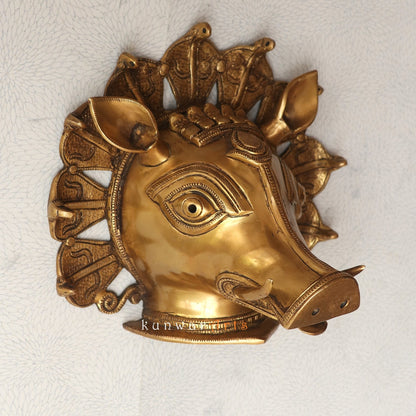 Divine Elegance Brass Varaha Wall Hanging for Home Décor