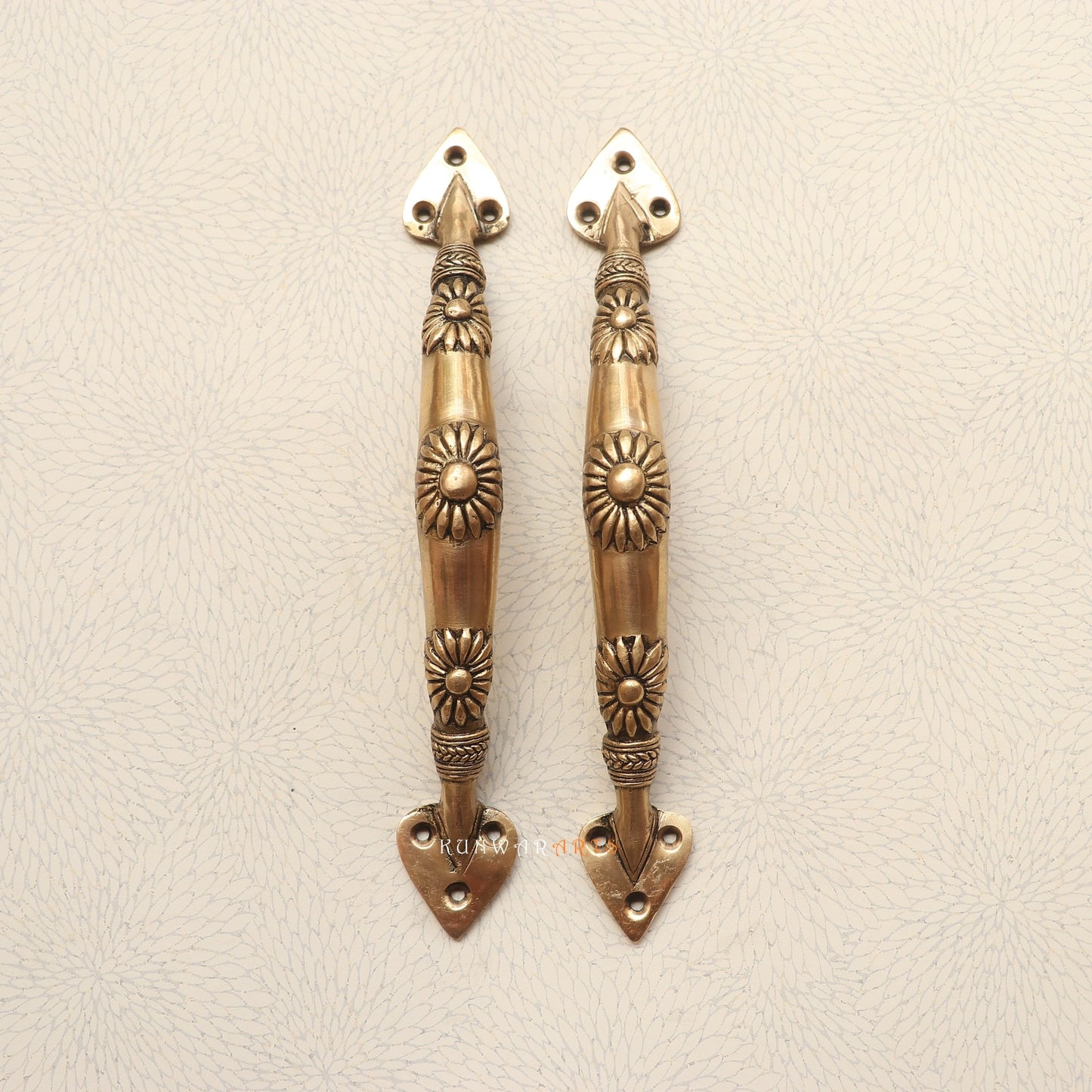 Brass Floral Door Handles