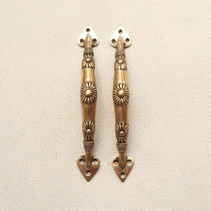 Brass Floral Door Handles